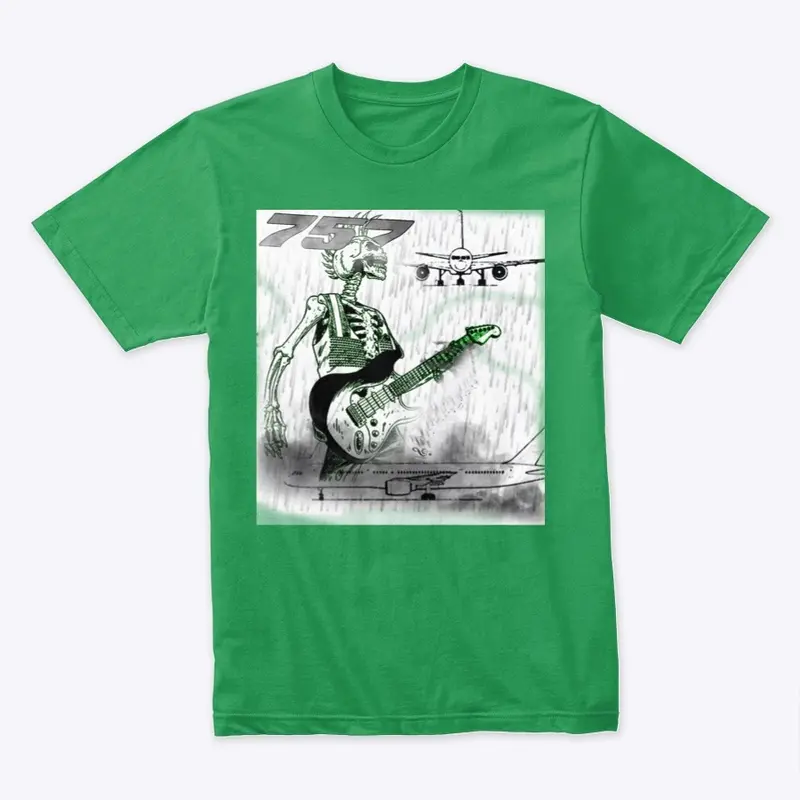 Boeing 757 Bare Bones T-Shirt Green